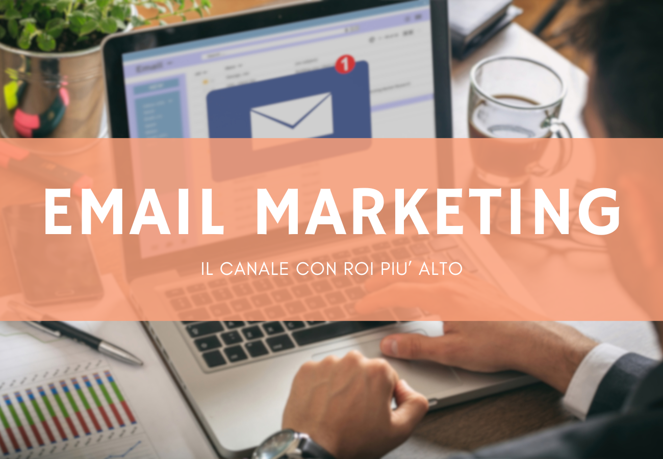 Grafica che rappresenta una strategia di email marketing con icone di messaggi e simboli di crescita per PMI e professionisti