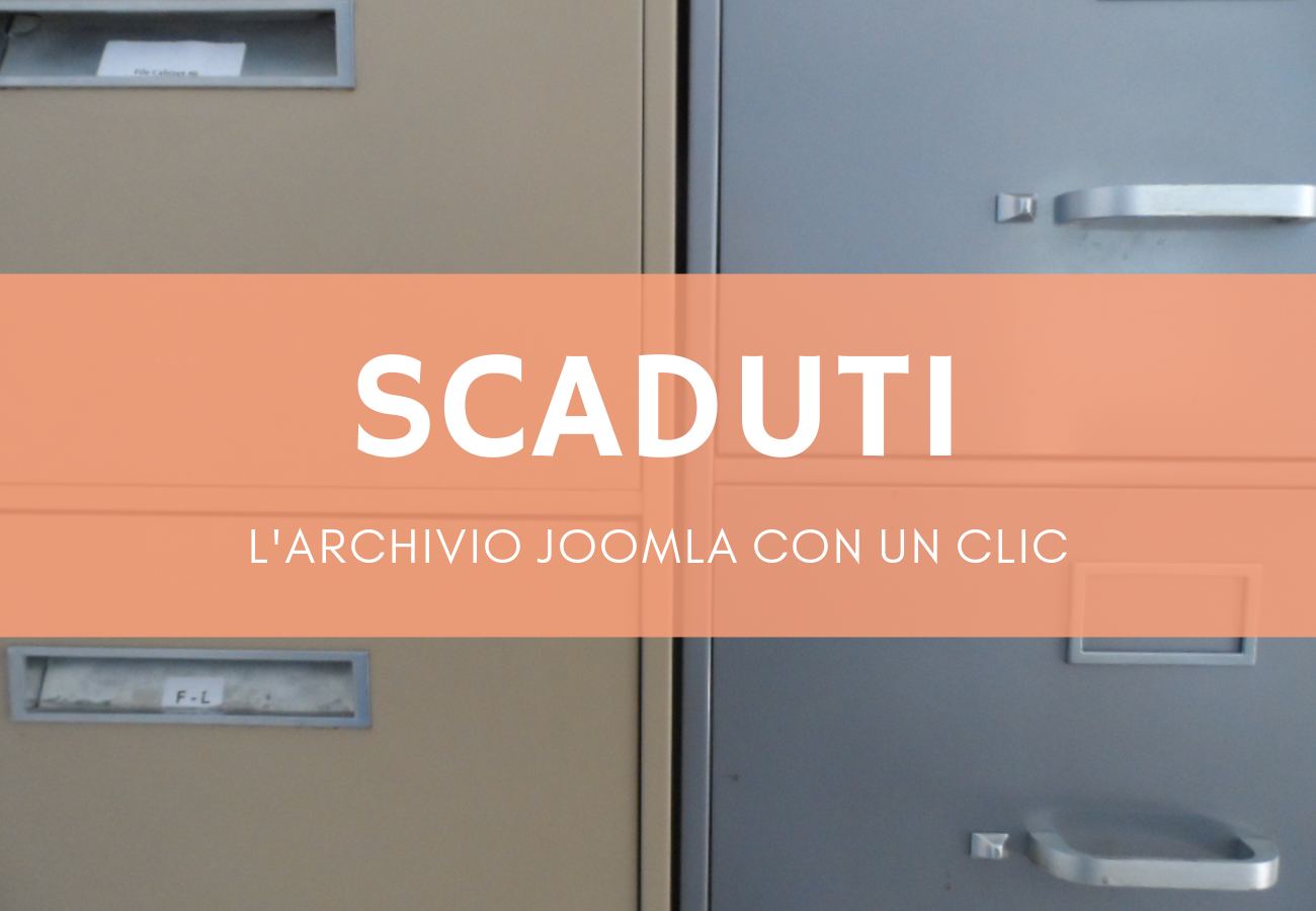 Schedari metallici con cassetti chiusi, immagine di un archivio per contenuti scaduti del sito