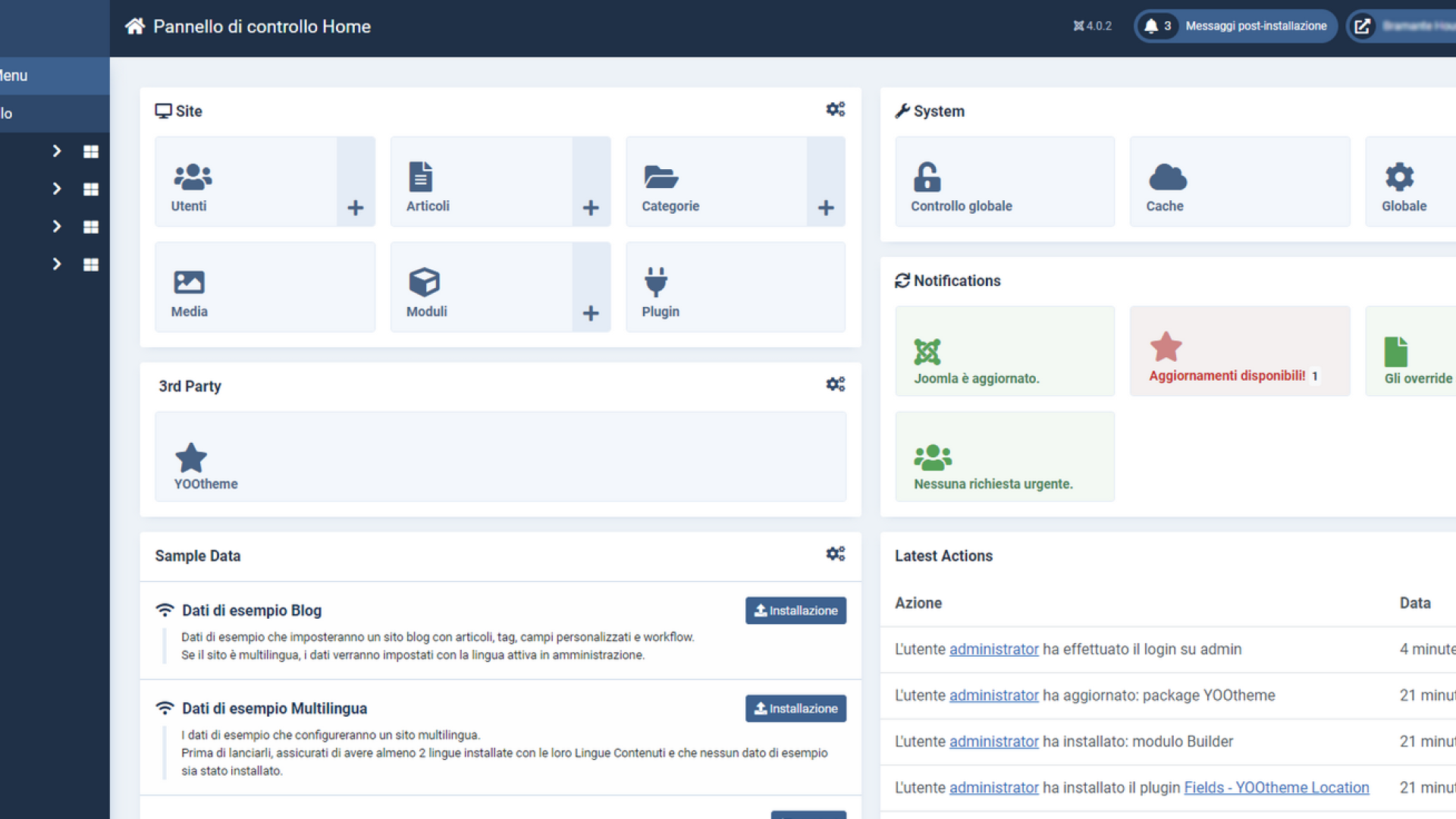 Ho fatto un sito con Joomla 4 e consiglio di attendere